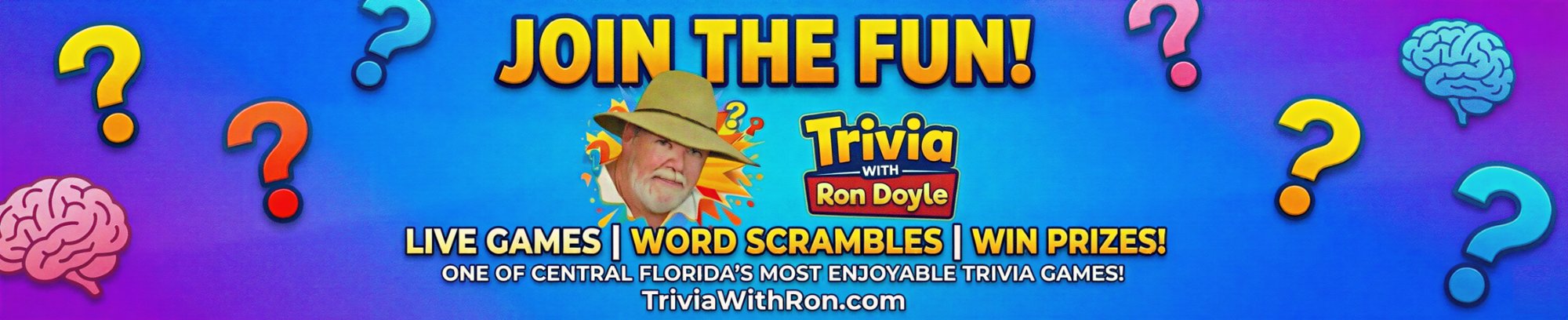 Join the Fun! Trivia with Ron Doyle – Live Games, Word Scrambles, Win Prizes!